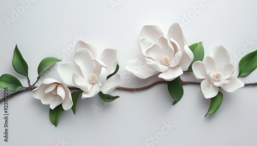 Magnolia Flowers on a Branch