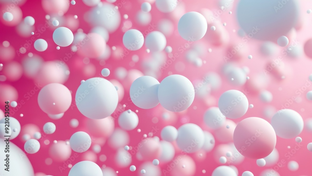 Floating Spheres on Pink Background Floating Spheres on Pink Background