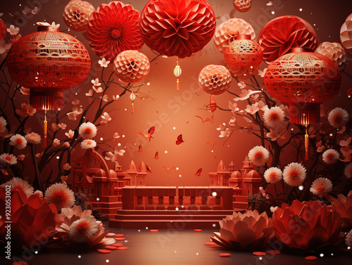 Atrractive hinese new year concept with copy space