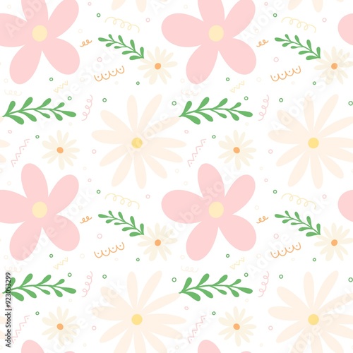 Fotografia cute flower floral seamless pattern background
