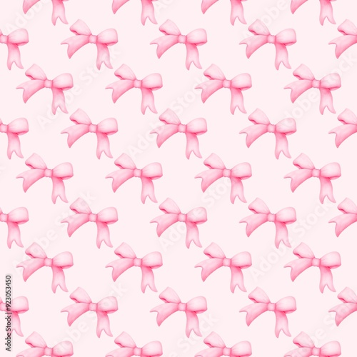 cute seamless pattern pink bow ribbon wallpaper background