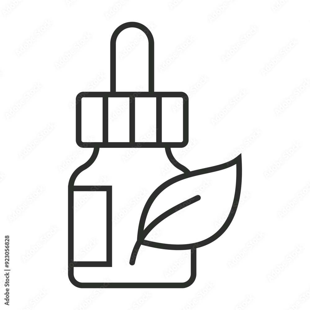Serum bottle with leaf icon, illustrating essential oil outline icon, editable vector illustration and transparent graphic element. Isolated on white background Serum bottle with leaf icon, illustrating essential oil outline icon, editable vector illustration and transparent graphic element. Isolated on white background