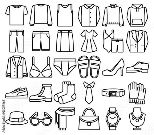 ICON Pack_Detailed Outline_Clothes and Accesories