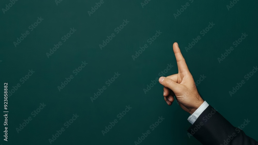 Shadow of a businessperson pointing to an upward market trend, bullish market performance Shadow of a businessperson pointing to an upward market trend, bullish market performance