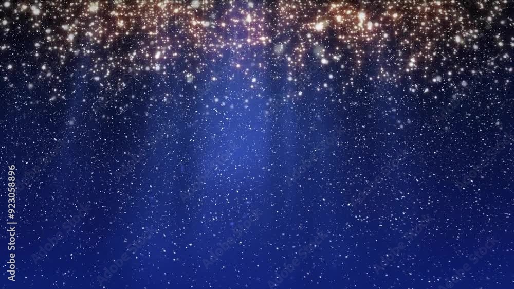 Sparkling stars and glowing lights animation over deep blue background Sparkling stars and glowing lights animation over deep blue background