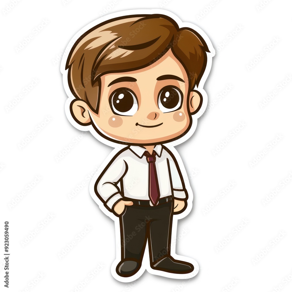 A cheerful cartoon boy in formal attire, symbolizing professionalism and youth. A cheerful cartoon boy in formal attire, symbolizing professionalism and youth.