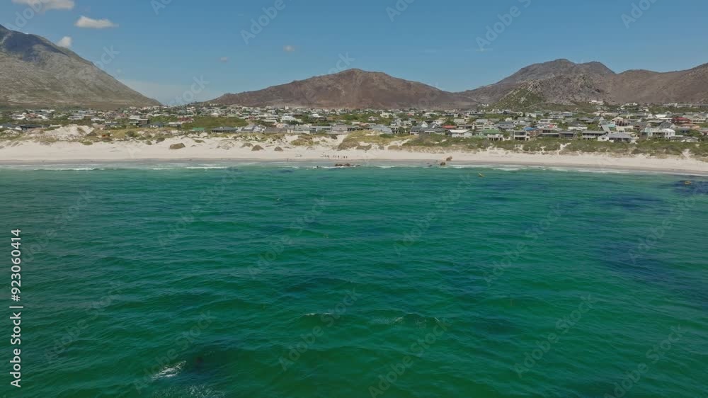 Aerial view of the beautiful town Pringles Bay near Cape Town during a sunny summer day Aerial view of the beautiful town Pringles Bay near Cape Town during a sunny summer day