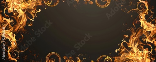 Abstract Golden Flames Frame photo