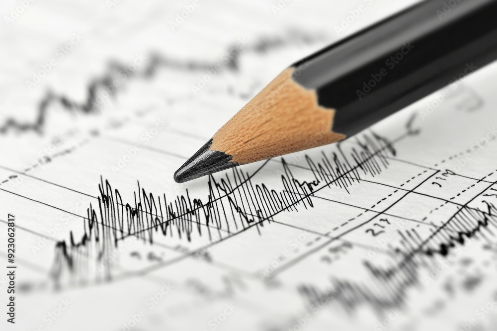 Financial growth graph with 3D realistic look and hand-drawn pencil sketch style, high resolution, detailed textures, crisp focus Financial growth graph with 3D realistic look and hand-drawn pencil sketch style, high resolution, detailed textures, crisp focus