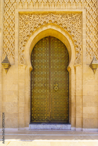 Obraz na płótnie Door, the Mausoleum of Mohammed V, Rabat w salonie