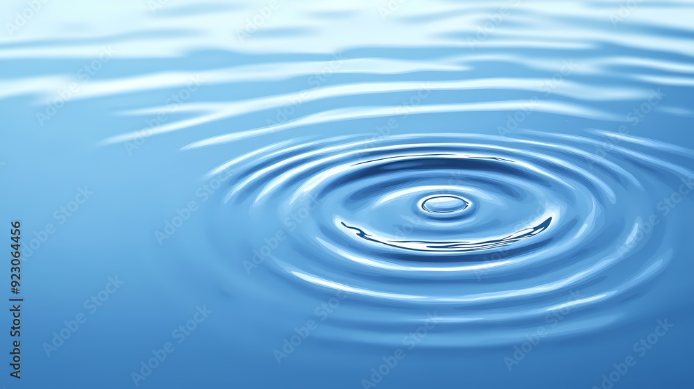 A single drop of water creating ripples on a calm blue surface. A single drop of water creating ripples on a calm blue surface.