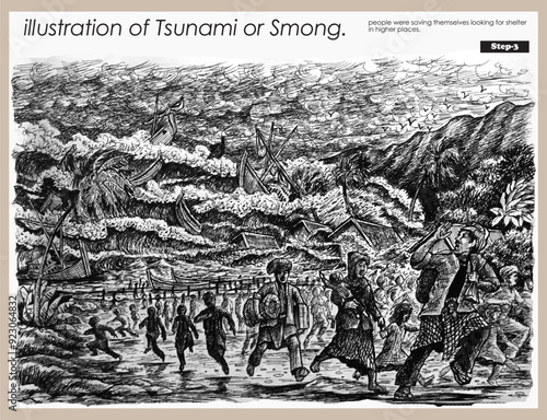 Illustrations tsunami or smong Simeulue