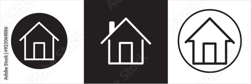 Home button icons set. Home page icon. Simple house symbols. Building icon. Vector illustration.  Collection home icons. House symbol. A collection of icons of houses. Vector huts. Houses and huts 