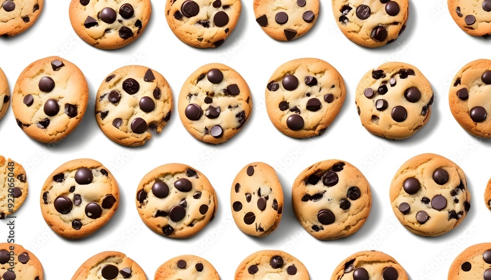 Chocolate chip cookies isolated on white background. Chocolate chip cookies isolated on white background.
