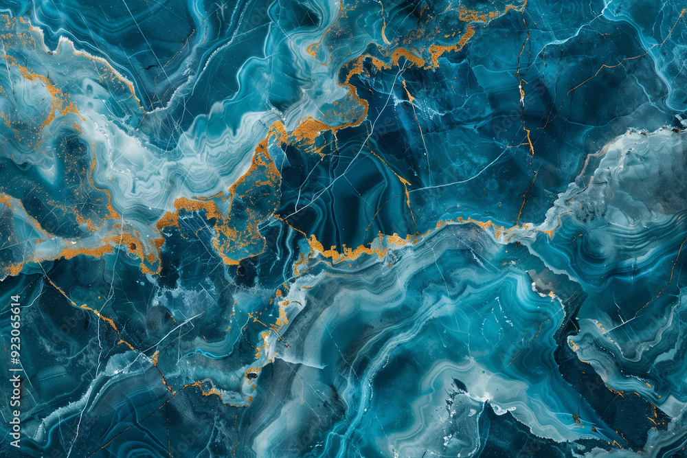 Obraz premium A vibrant peacock blue marble texture background