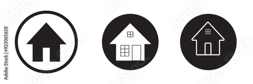 Home button icons set. Home page icon. Simple house symbols. Building icon. Vector illustration.  Collection home icons. House symbol. A collection of icons of houses. Vector huts. Houses and huts 