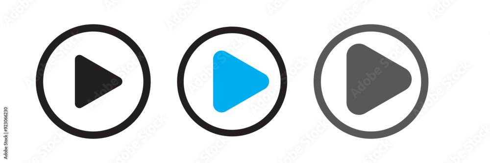 Set of play buttons icons. Play buttons. Video audio player button vector illustration. Play Icon set. Play button vector icon. Set of play buttons icons. Play buttons. Video audio player button vector illustration. Play Icon set. Play button vector icon.