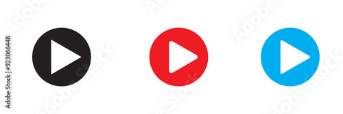 Free Download Set of play buttons icons. Play buttons. Video audio player button vector illustration. Play Icon set. Play button vector icon. - GFXLoad