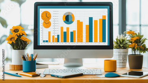 Wallpaper Mural Financial performance analysis with charts and graphs, emphasizing business analytics, profit statistics, and business intelligence in company finance Torontodigital.ca
