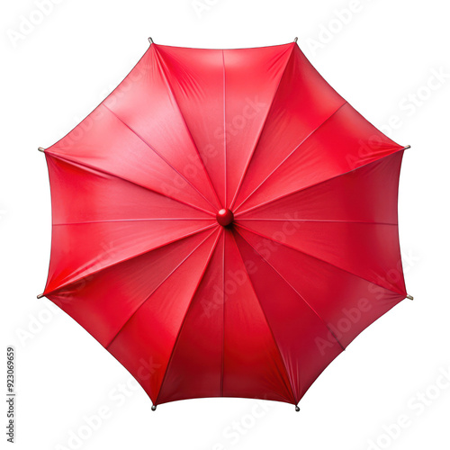 Red umbrella top view isolated on transparent background photo