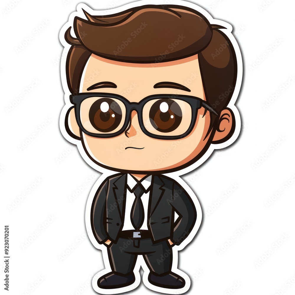 A cartoon character in a suit with glasses, exuding a professional vibe. A cartoon character in a suit with glasses, exuding a professional vibe.