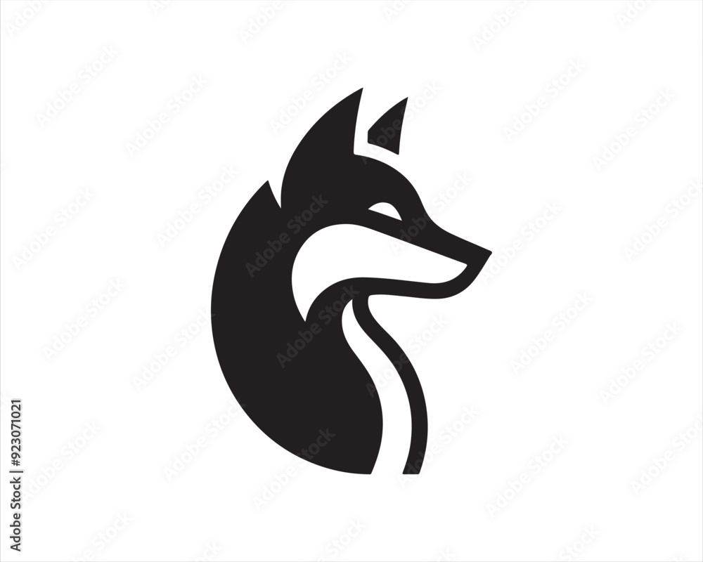 Fototapeta premium Dog head icon. Silhouette simple. Flat style. Cartoon dog face. Logo design template. Vector illustration Animal Logotype concept.