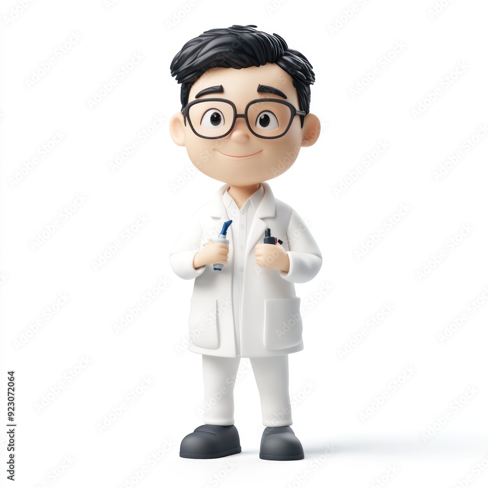 A cartoon character in a lab coat holding test tubes, representing a scientist. A cartoon character in a lab coat holding test tubes, representing a scientist.