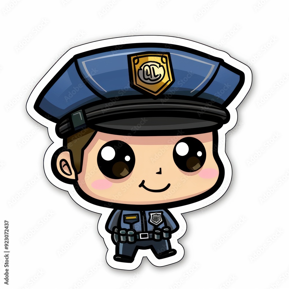 A cute cartoon character of a police officer with a friendly expression. A cute cartoon character of a police officer with a friendly expression.