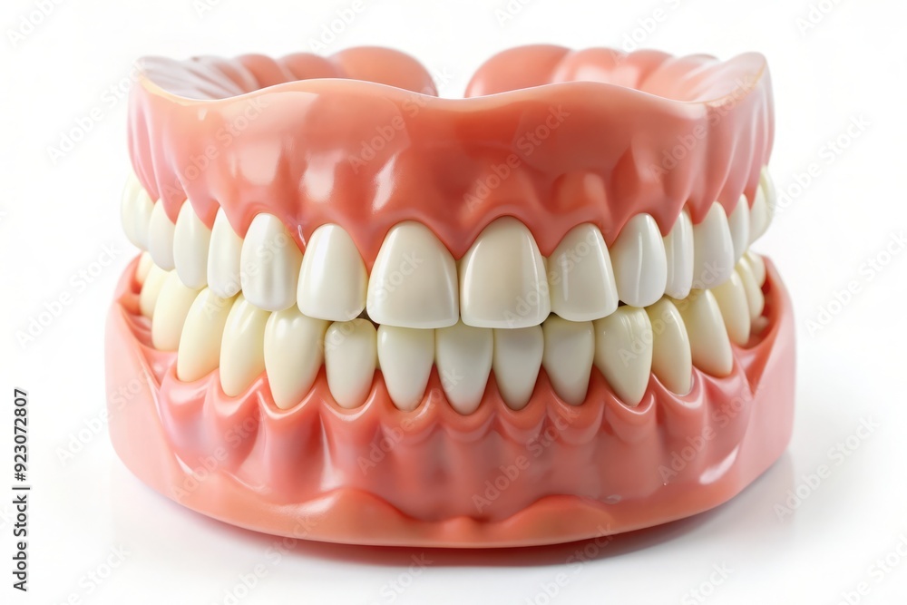 Full Denture Model on White Background. Full Denture Model on White Background.
