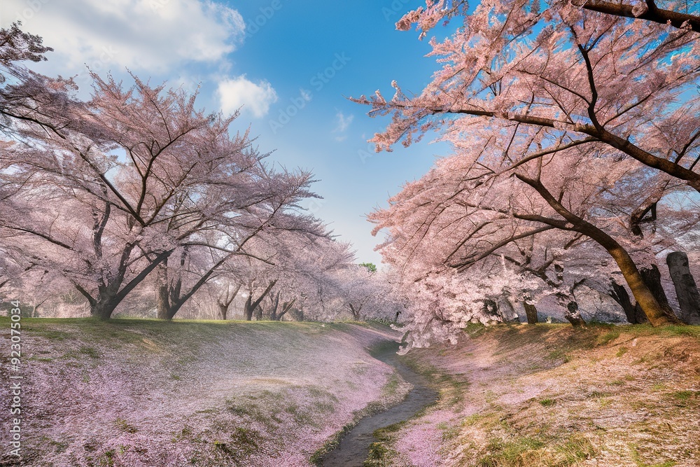 Blooming sakura against the blue sky in spring Blooming sakura against the blue sky in spring