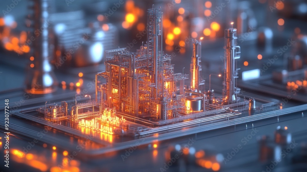 Fototapeta premium Industrial Complex: A Futuristic Vision