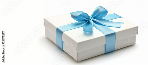 White gift box with blue bow . isolated on white background,  White gift box with a red bow on white background. 3D rendering, White gift boxes with red ribbon on pink background. 3d rendering. 