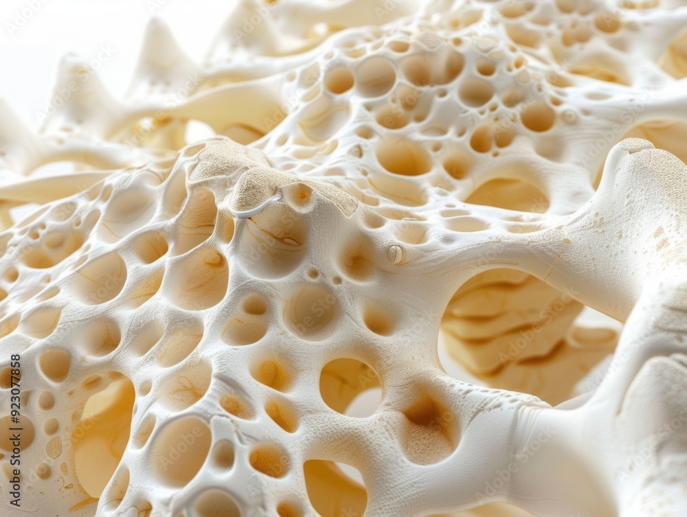 Close-up diagram of internal bone structure