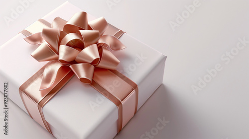 White gift box with red bow . isolated on white background,  White gift box with a red bow on white background. 3D rendering, White gift boxes with red ribbon on pink background. 3d rendering. 