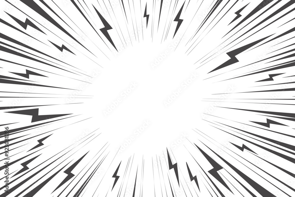 Cartoon comic background. Vector pop art halftone frame with thunder and flash. Manga abstract design with lightnings and explosion effect. Electric blast vintage poster and banner Cartoon comic background. Vector pop art halftone frame with thunder and flash. Manga abstract design with lightnings and explosion effect. Electric blast vintage poster and banner