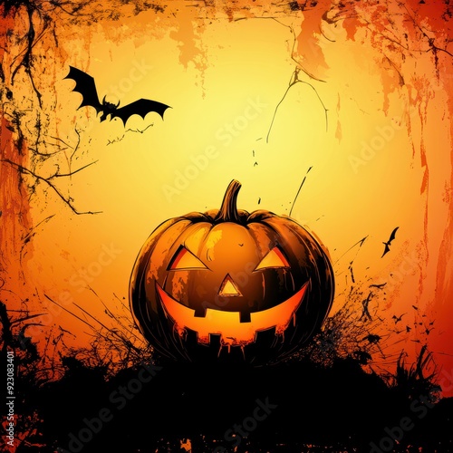 halloween background with pumpkin , --v 6.1 Job ID: 9249c066-f6c5-4905-819e-742be864b9e1 photo