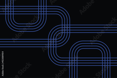 Abstract linear maze background. Black and white. Vector illustration, flat design