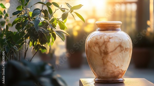 Marble Urn at Sunset photo