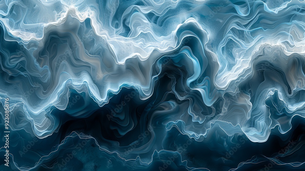 Abstract representation of ocean waves under soft lighting Abstract representation of ocean waves under soft lighting