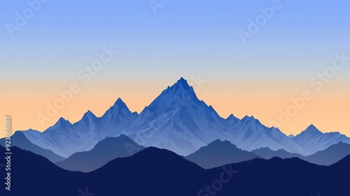 A scenic view of a mountain range under a twilight sky.