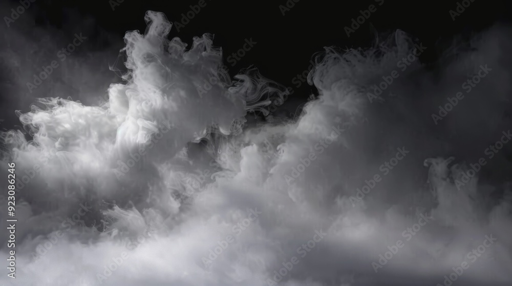 Dense Smoke Clouds in Dark Atmospheric Background Dense Smoke Clouds in Dark Atmospheric Background