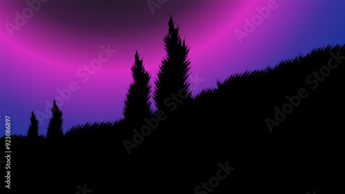 geomagnetic storm, flat color illustration