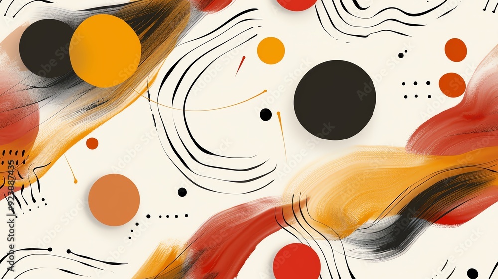seamless pattern Modern abstract art pattern with large, sweeping lines and shapes seamless pattern Modern abstract art pattern with large, sweeping lines and shapes
