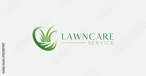 Grass lawncare service logo company