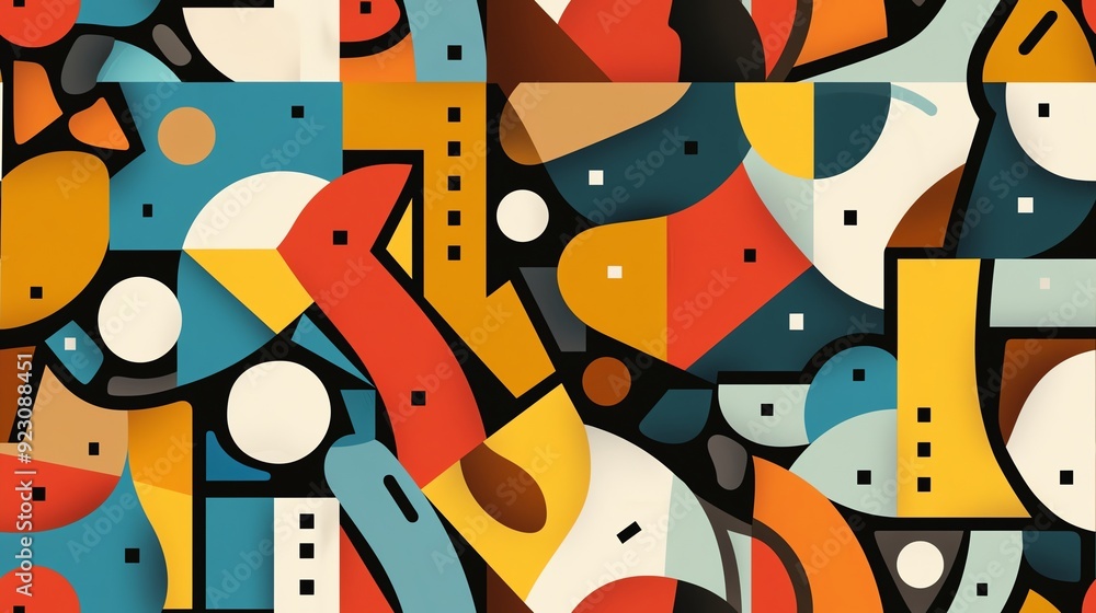 Obraz premium Seamless pattern featuring complex geometric shapes and patterns