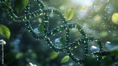 DNA Helix Made from Green Leaves