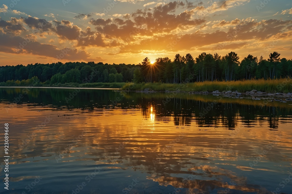 sunset on the lake sunset on the lake