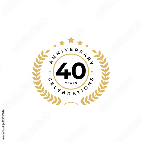 40 years badge anniversari celebrations logo design template photo