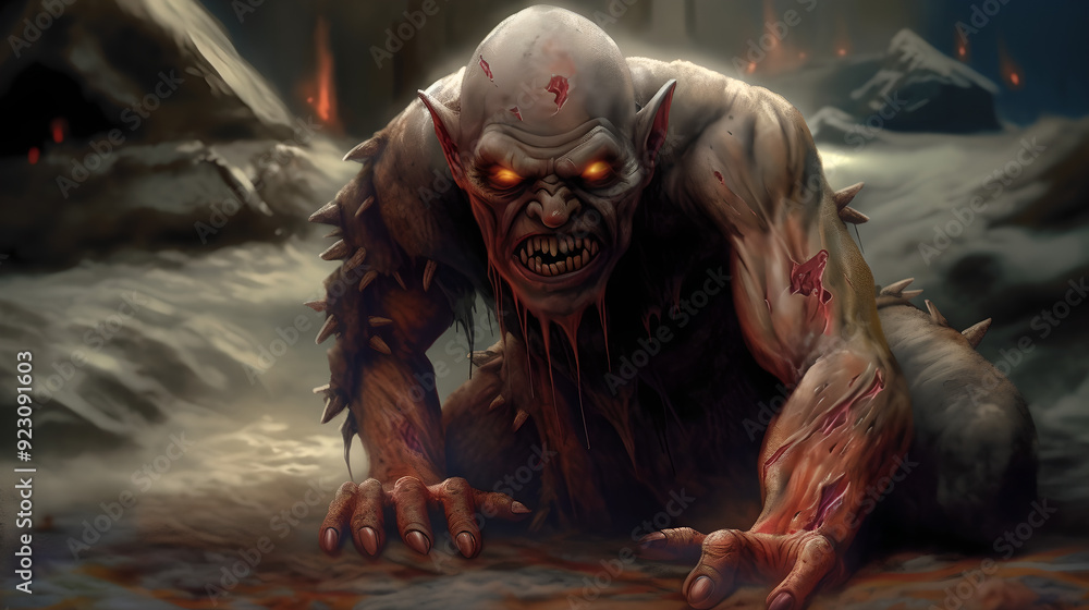 Epic Fantasy Battlefields with Fearsome Orcs and Brave Warriors Engaged in Intense Combat, Battling Amidst the Chaos of War in a Dark and War-Torn World Epic Fantasy Battlefields with Fearsome Orcs and Brave Warriors Engaged in Intense Combat, Battling Amidst the Chaos of War in a Dark and War-Torn World