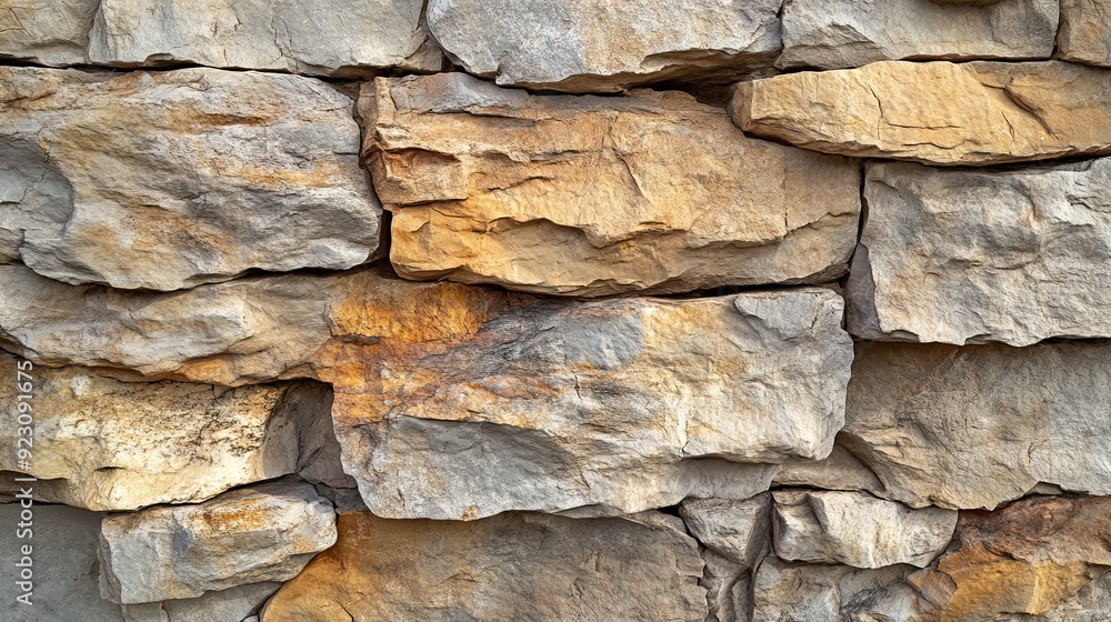 Close-Up of a Rough Stone Wall with Irregular Shapes and Textures Close-Up of a Rough Stone Wall with Irregular Shapes and Textures